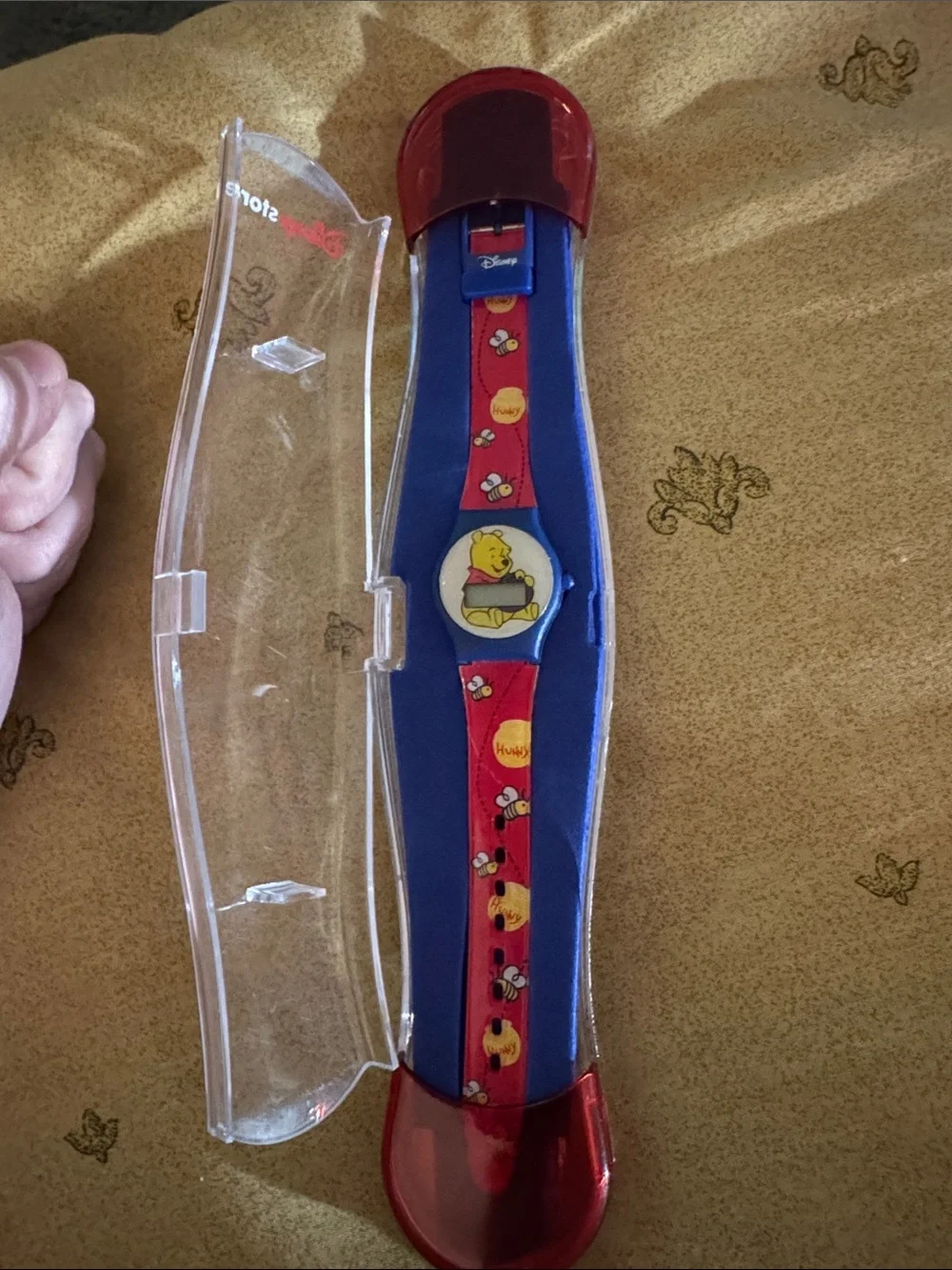 Needs batteries: Disney Red and Blue Winnie the Pooh Kids Digital Watch